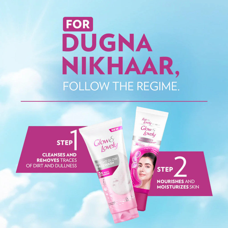 Face Wash Glow & Lovely Bright C Glow 3x Multi Vitamis 150gm