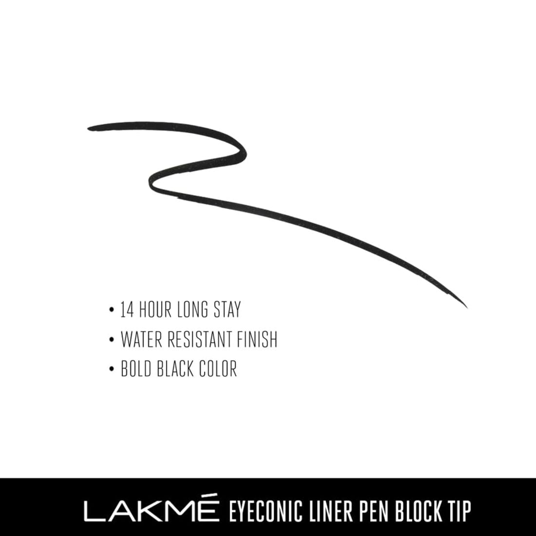 Lakme Eyeconic Liner Pen Block Tip, 1ml