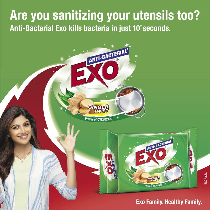 Exo Anti-Bacterial Round Dishwash Bar (115gm)(Pack of 2)