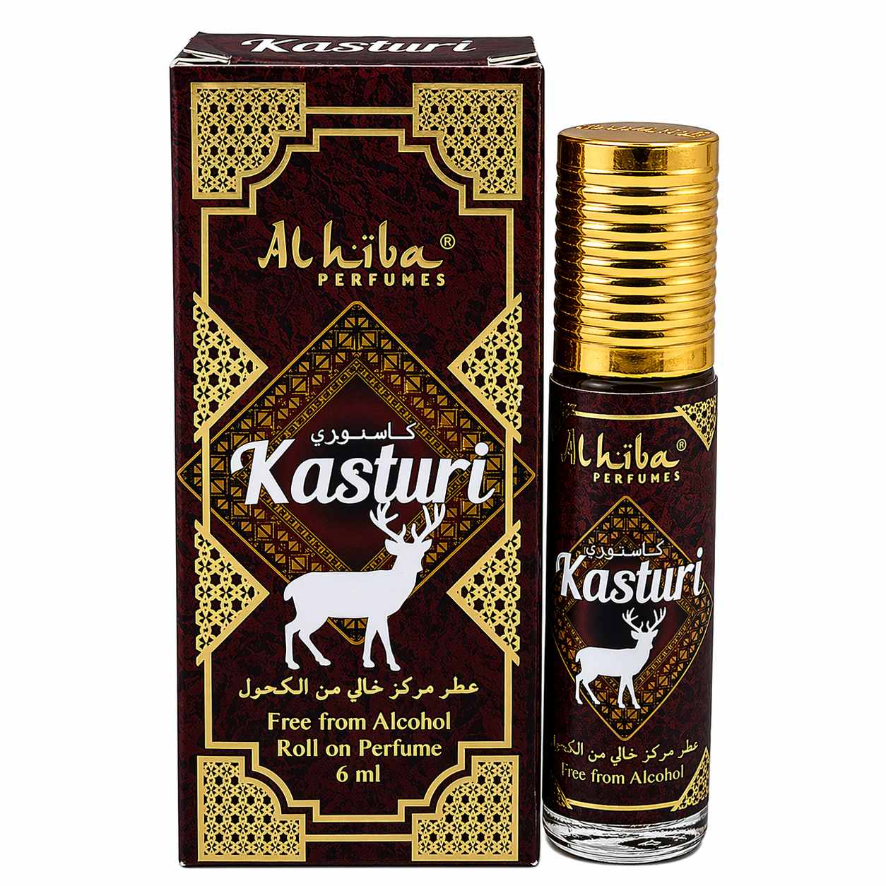 Alhiba Kasturi Roll On Perfume 6ml Pack of 4