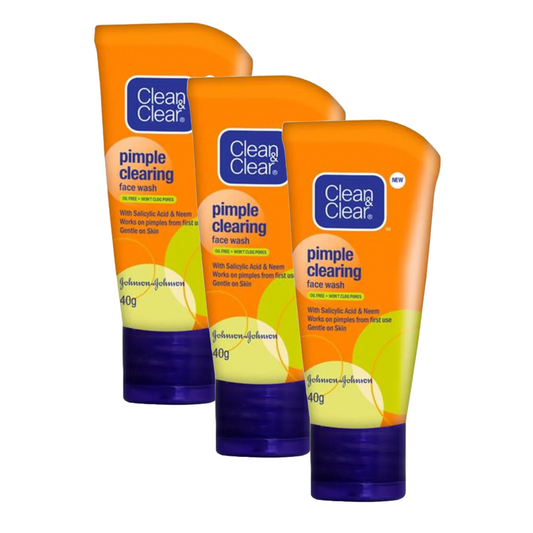 Clean & Clear Pimple Clearing Face Wash, 40g Pack of 3 KartWalk