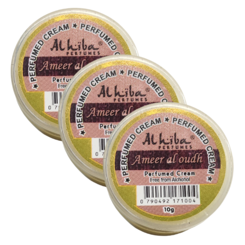 Al Hiba Ameer Al Oudh Perfume Body Cream 10g Pack of 3