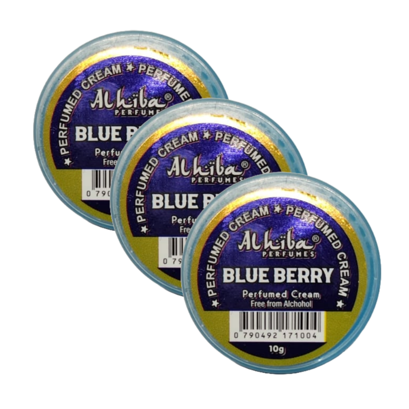 Al Hiba Blue Berry Perfume Body Cream 10g Pack of 3