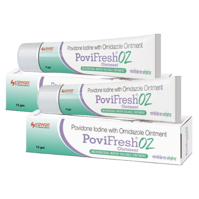 Povifresh Povdone Lodine With Ornidazole Ointment 15g Pack of 2