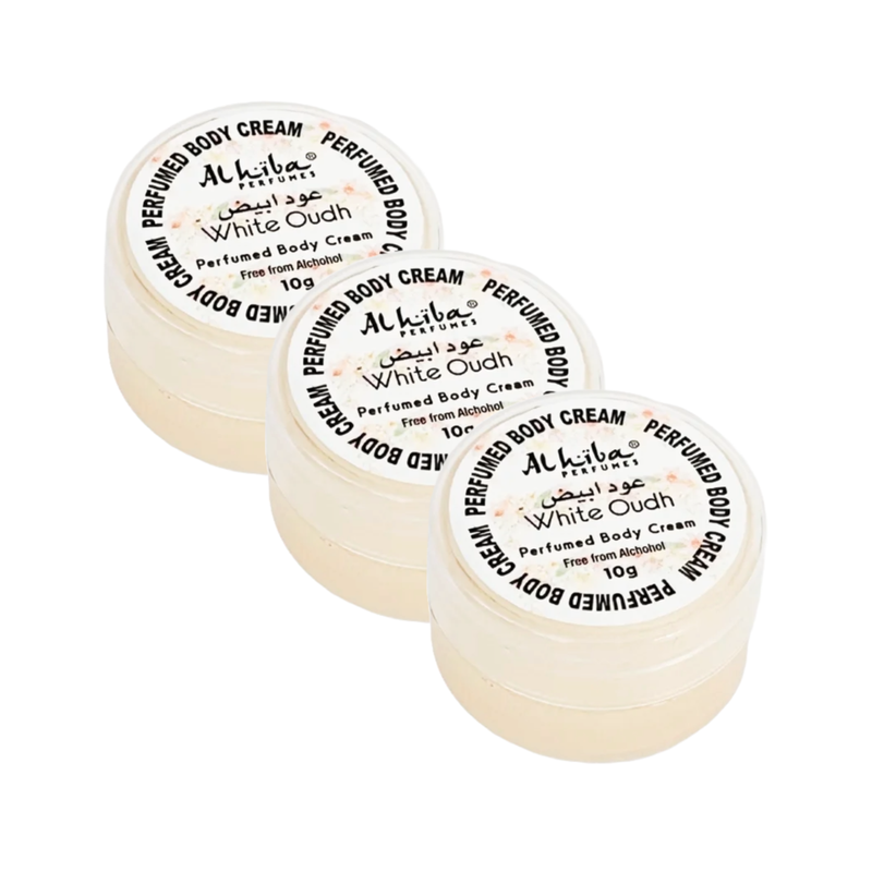 Al Hiba White Oudh Perfume Body Cream 10g Pack of 3