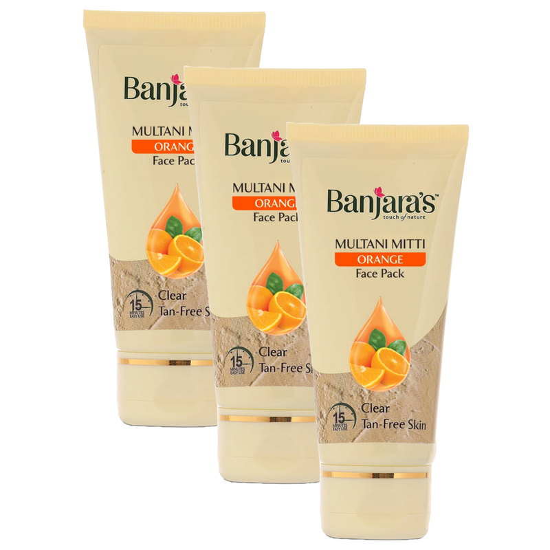 Banjara's Multani Mitti Orange Face Pack 50g Pack of 3