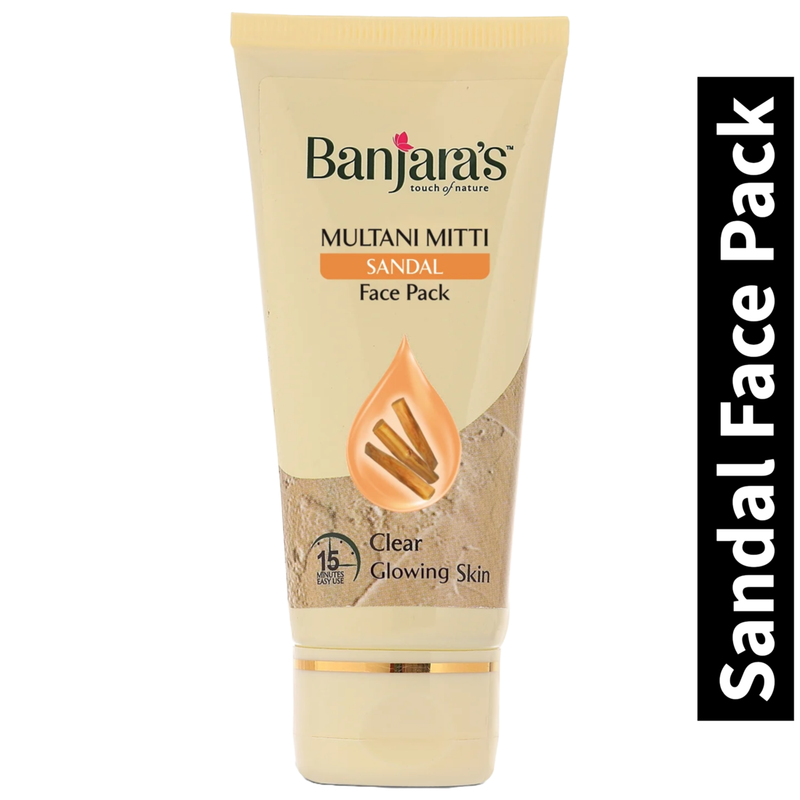 Clear Banjara's Multani Mitti Sandal Tan Skin Face Pack 50g