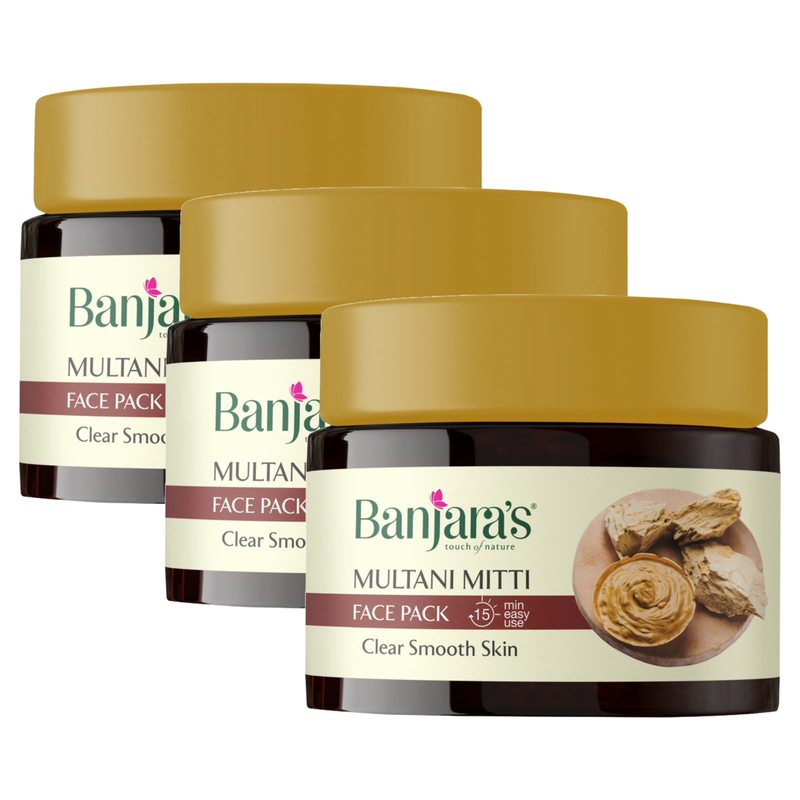 Banjaras Multani Mitti Glowing Skin Face Pack 100g Pack of 3