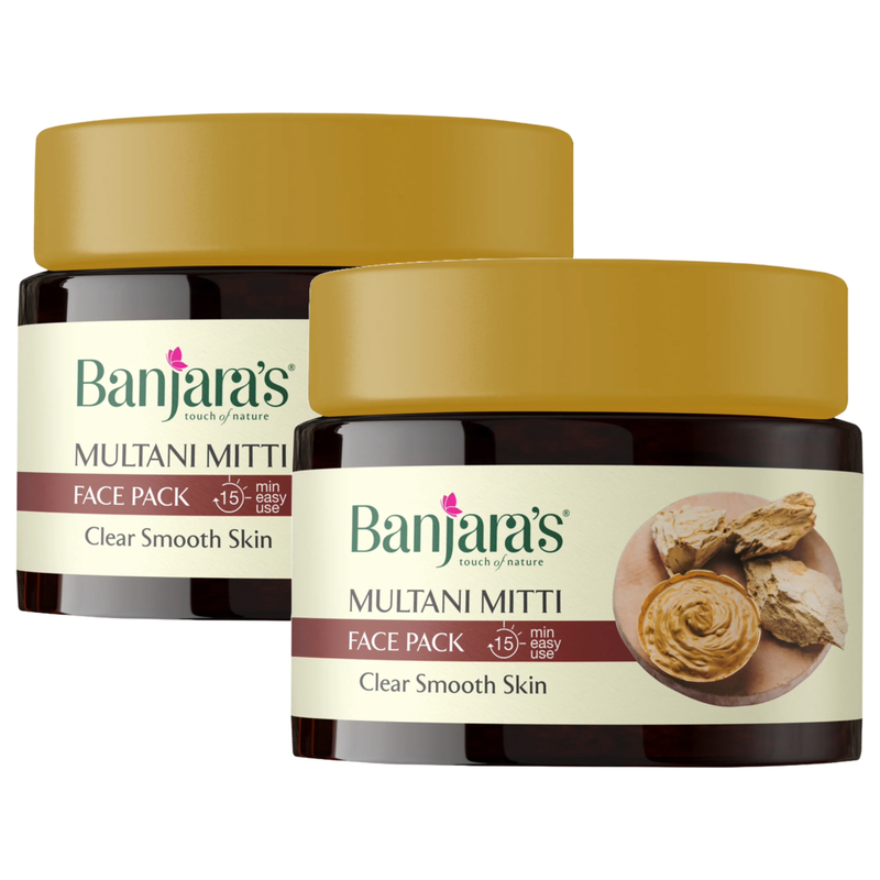 Banjaras Multani Mitti Glowing Skin Face Pack 100g Pack of 2