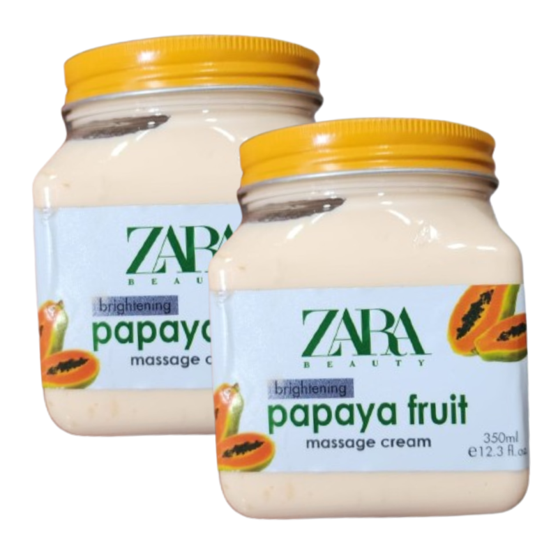 Zara Beauty Brightening Papaya Fruit Massage Cream 350ml Pack of 2