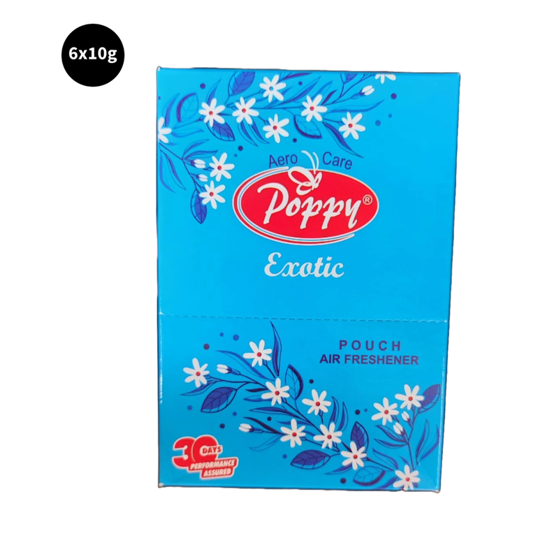 Poppy Exotic Pouch Air Freshener Natural Fresh 6x10gm