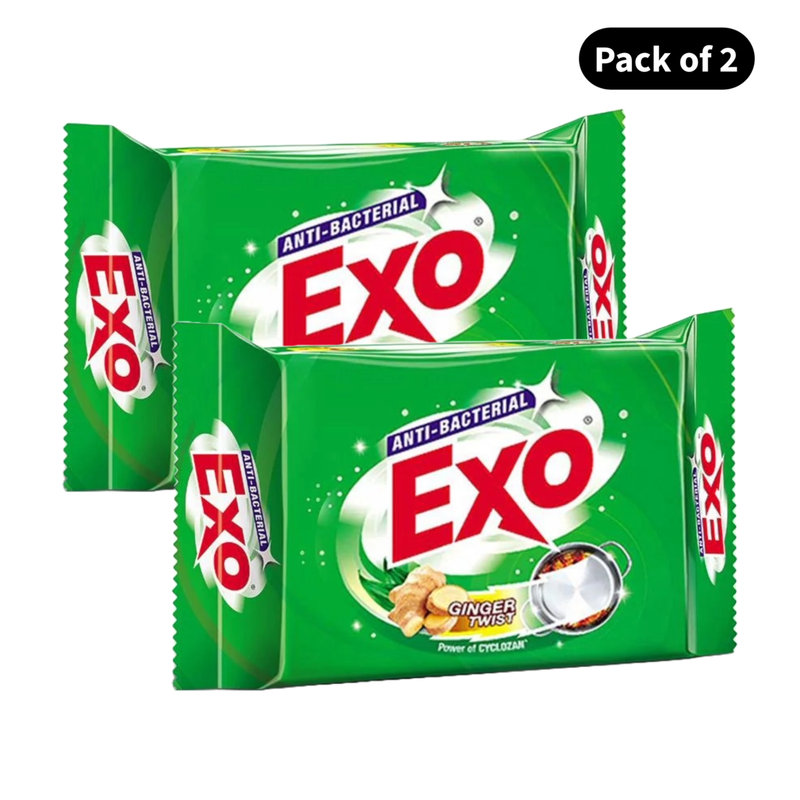 Exo Anti-Bacterial Round Dishwash Bar (115gm)(Pack of 2)