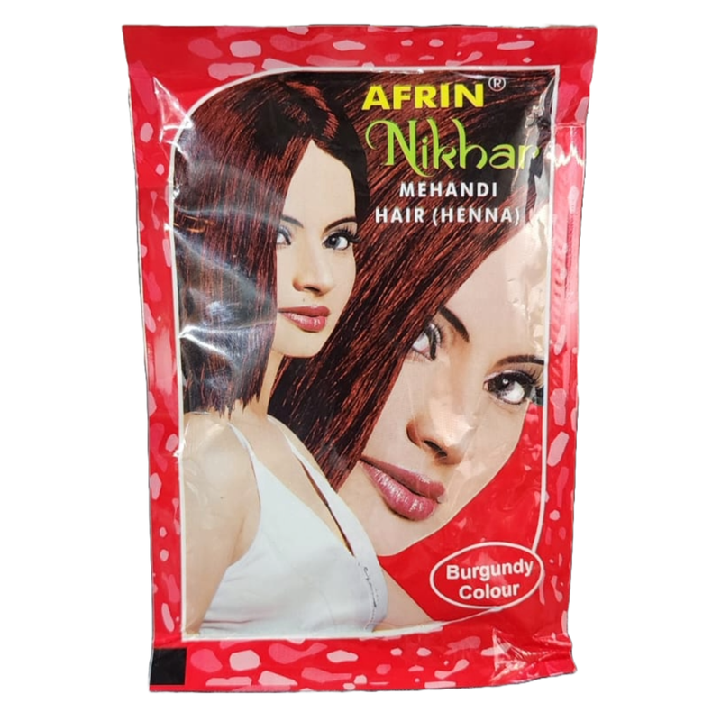 Afrin Nikhar Burgundy Coloured Hair Mehandi For Unisex - Pack Of 1 (45g)
