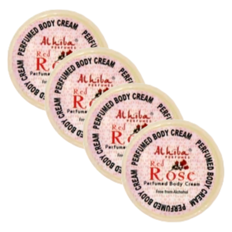 Al Hiba Rose Perfume Body Cream 10g Pack of 4
