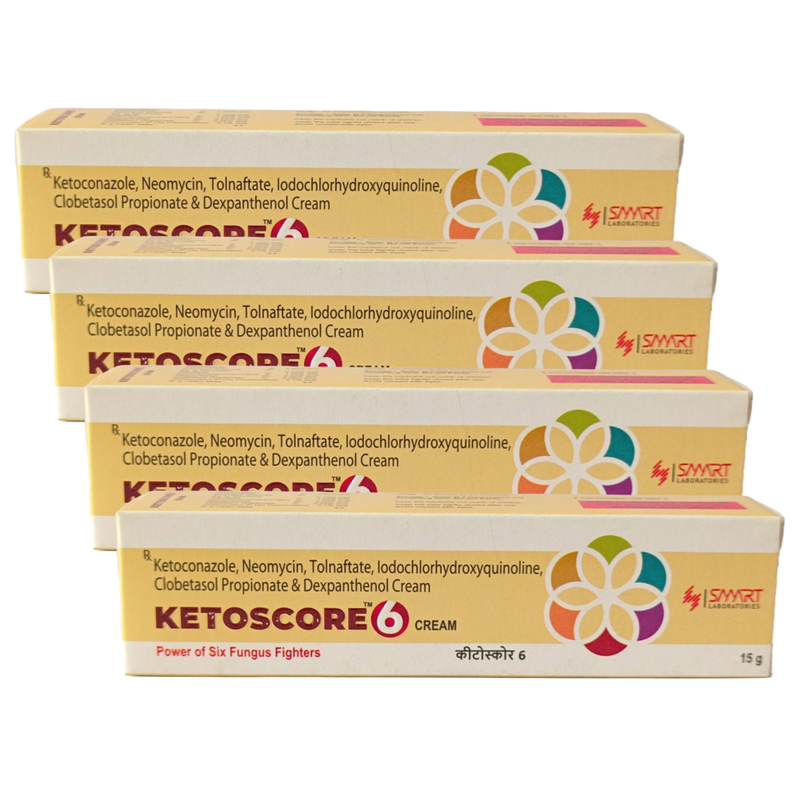 Ketoscore Power of Six Fungus Fighters Cream 15g Pack of 4