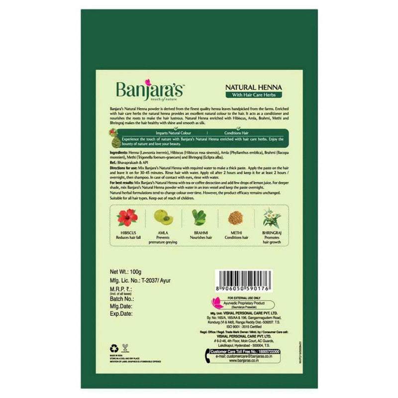 Care Herbs Silly Smooth Banjara's Natural Henna Hair Powder 100g