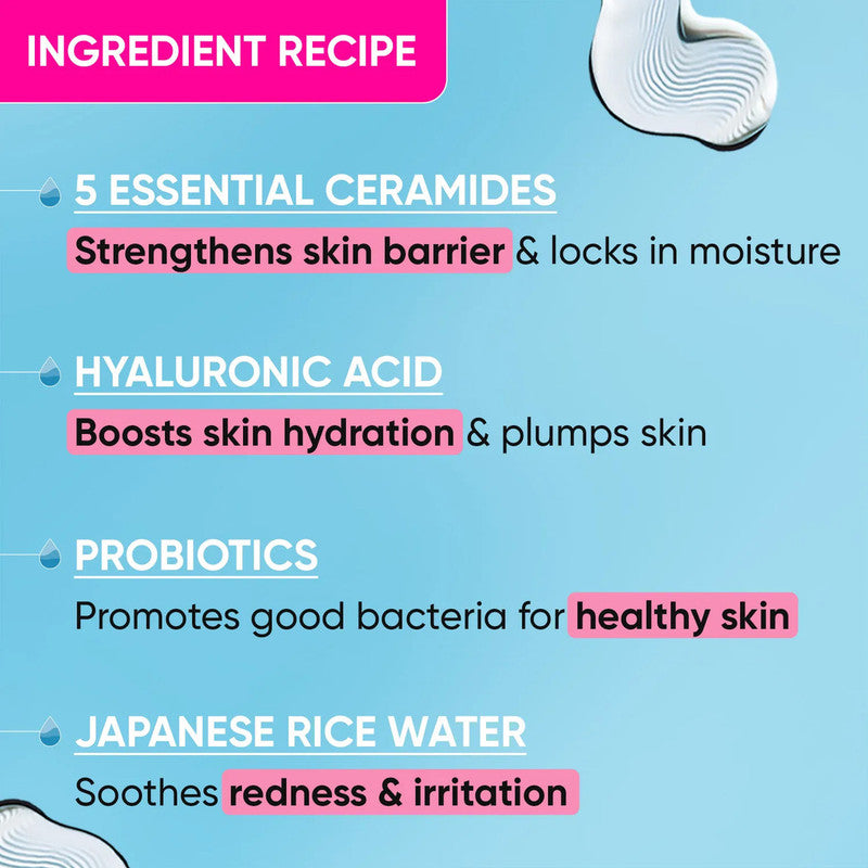 Dot & Key Skincare Ceramides & Hyaluronic Skin Barrier Repair Face Cream 100g Pack of 2