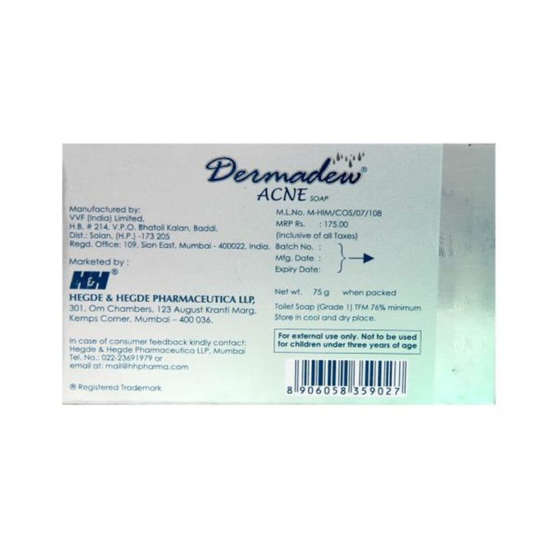 Dermadew Moisturising Skin Acne Soap - Pack Of 1 (75g)