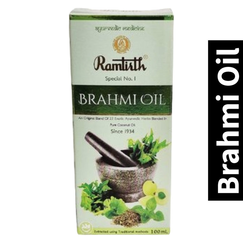 Ramtirth Brahmi Oil - 22 Exotic Ayurvedic Herbs blended in Pure Coconut Oil - 100 ML
