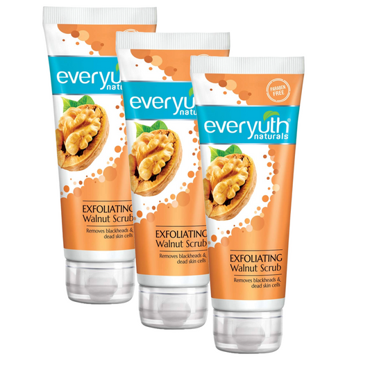 Everyuth Naturals Exfoliating Walnut Scrub with nano Multi Vit A 25g Pack of 3