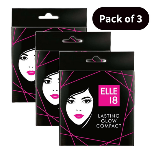 Elle 18 Lasting Glow Marble Compact - Pack Of 3 (9gm)