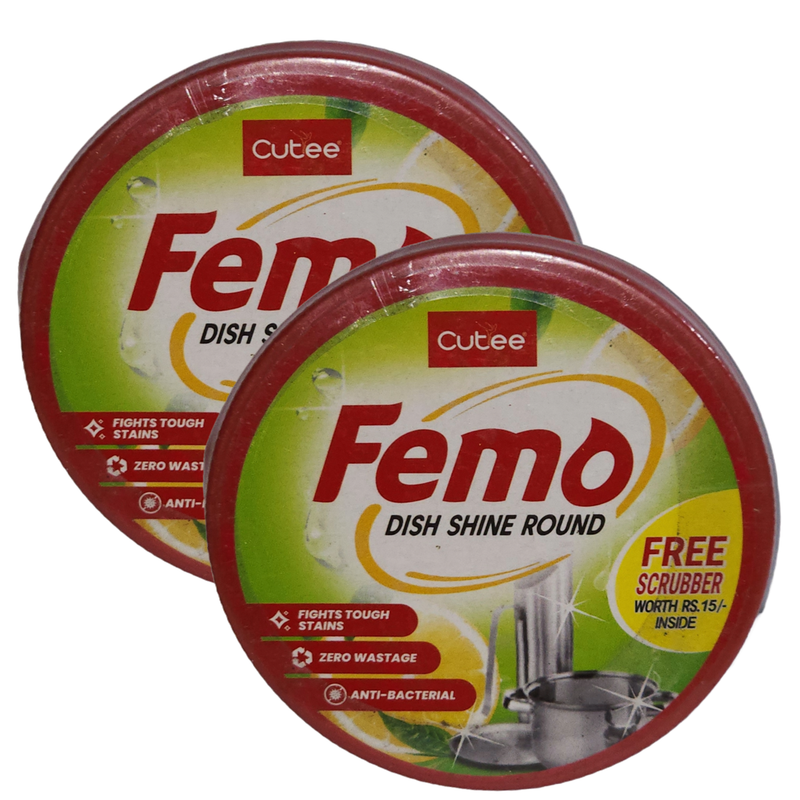 Cutee Femo Shine Round Dish Wash - Pack Of 2 (500G)