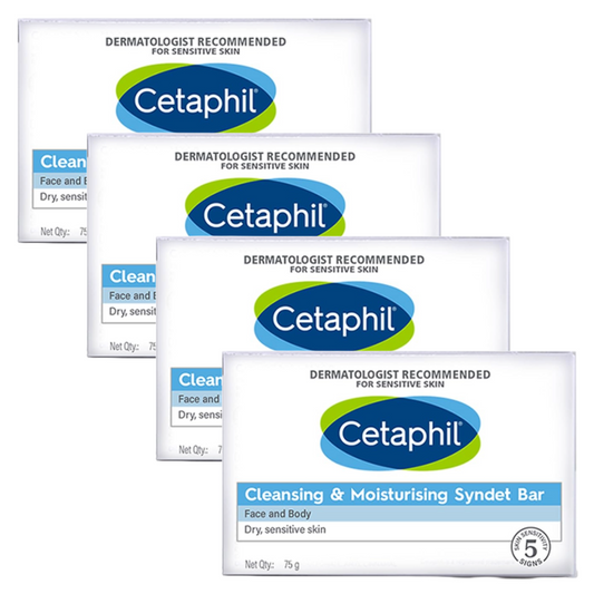 Cetaphil Cleansing & Moisturising Bar - 75g (Pack of 4)