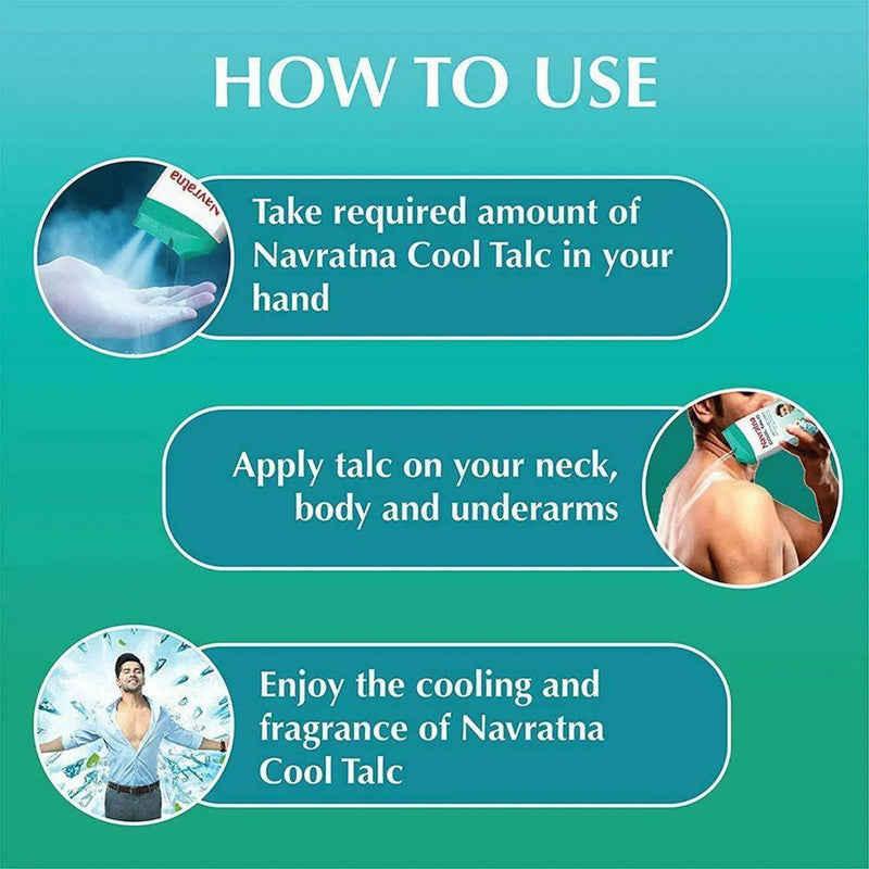 Navratna Active Deo Cool Talc - Pack Of 2 (50g)