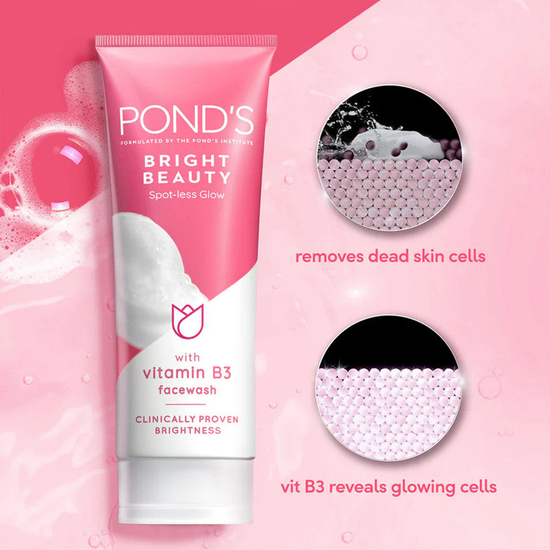 Ponds Bright Beauty Glow Face Wash (100gm) (Pack of 2)