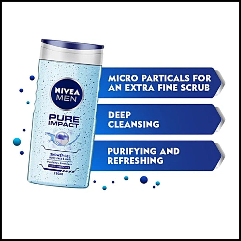 Nivea Men Pure Impact Purifying + Minerals Shower Gel 250ml