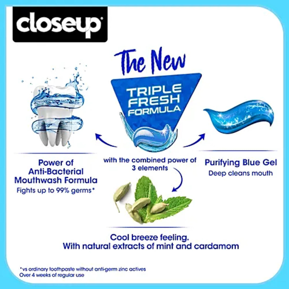 Closeup Everfresh Triple Fresh Formula Toothpaste (150g x 2) Pack of 2