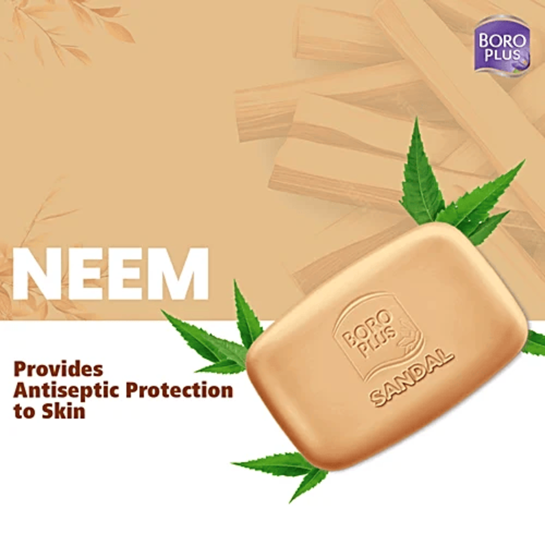 BoroPlus Sandal & Neem 3in1 Smart Bathing Bar 40g