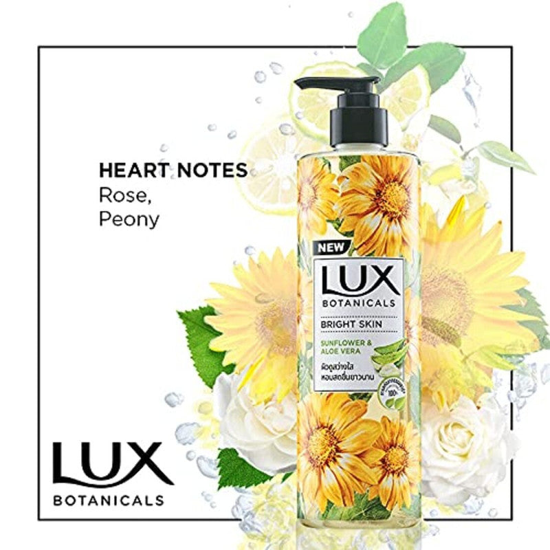 Lux Botanicals Bright Skin Sunflower & Aloe Vera Body Wash 450ml Pack of 2