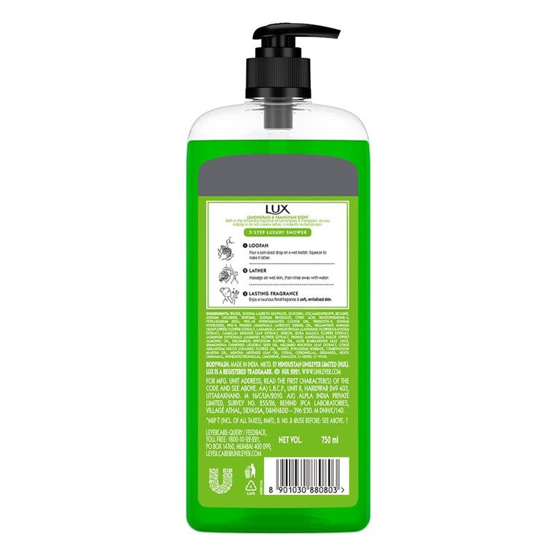 Lux Lemongrass & Frangipani Scent Body Wash Revitalized Skin 750ml