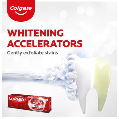 Colgate Visible White Sparkling Mint Anticavity Toothpaste (2X100g) Pack of 2