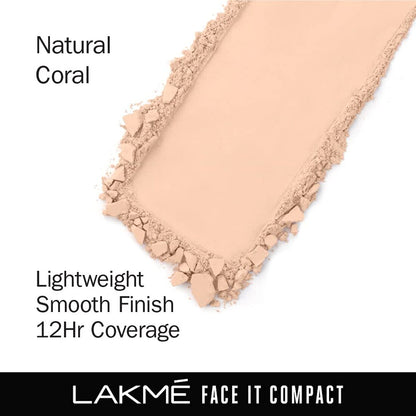 Lakme Face It Compact Natural Coral, 9g