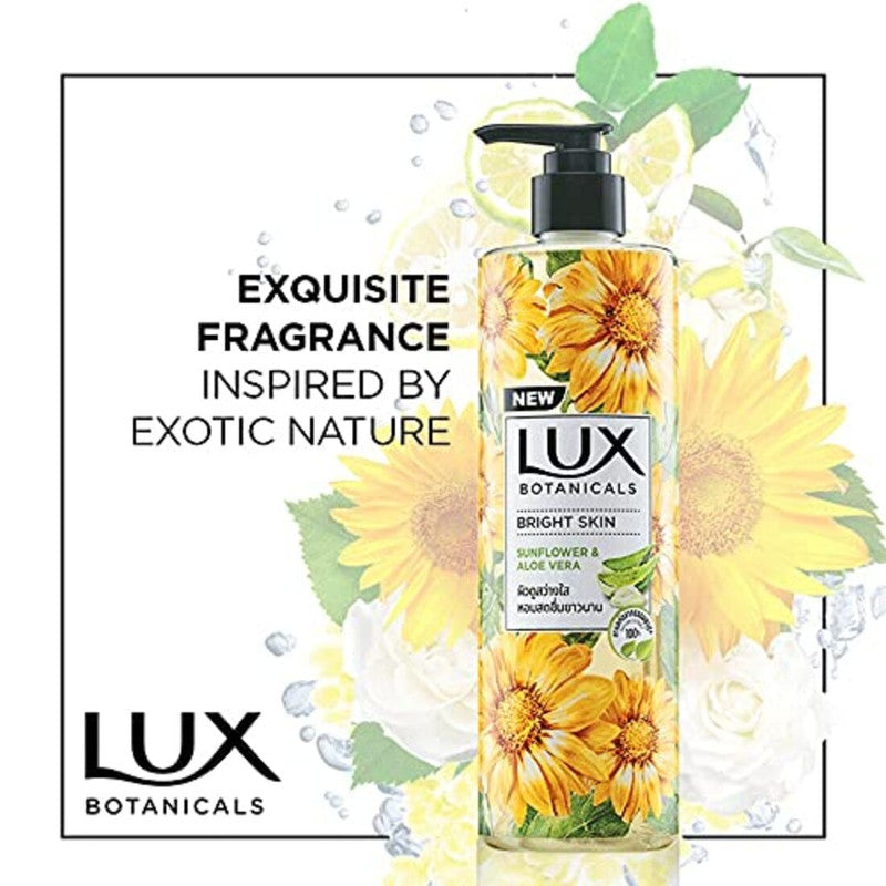 Lux Botanicals Bright Skin Sunflower & Aloe Vera Body Wash 450ml Pack of 2