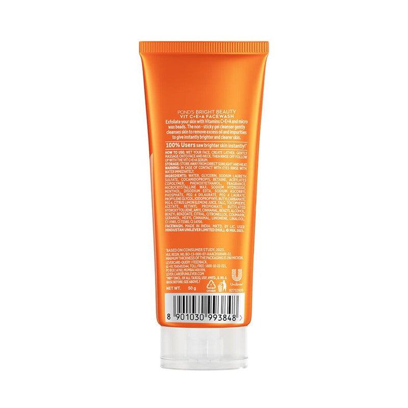 Skin Face Wash Ponds Bright Beauty Vit C+E+A Brighter & Cleanser 50g