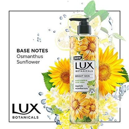 Lux Botanicals Bright Skin Sunflower & Aloe Vera Body Wash 450ml Pack of 2