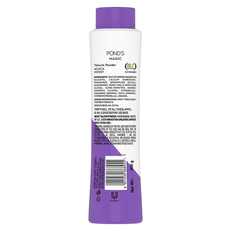 Ponds Magic Acacia Honey Freshness Talc 400g Pack of 2