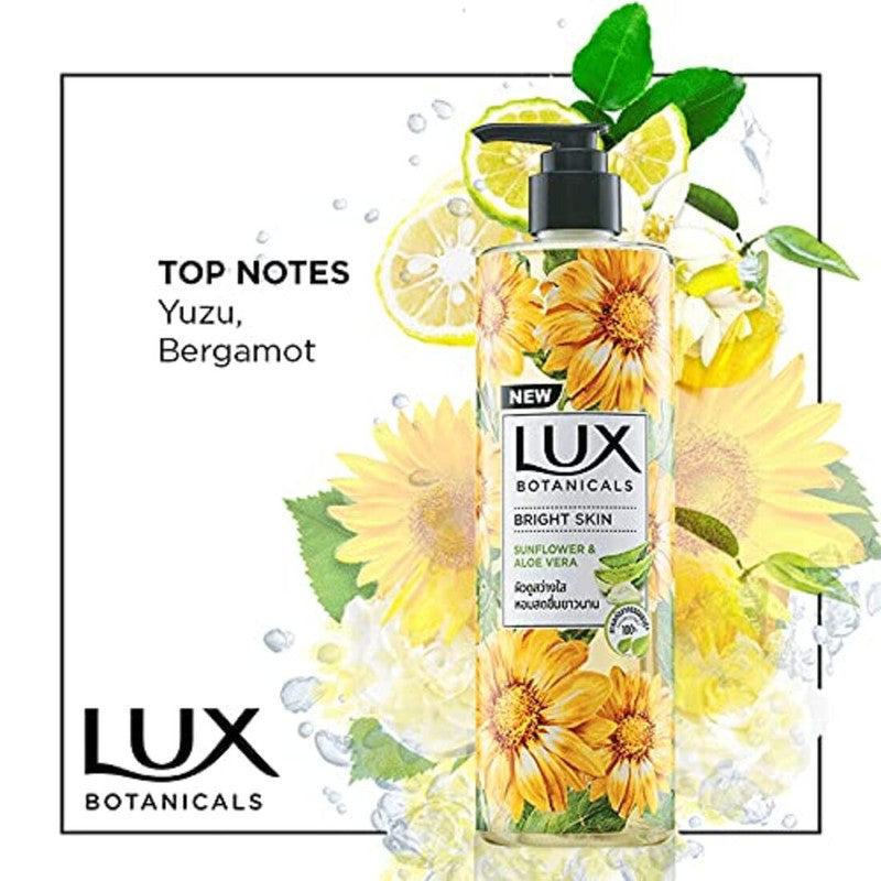 Lux Botanicals Bright Skin Sunflower & Aloe Vera Body Wash 450ml Pack of 2