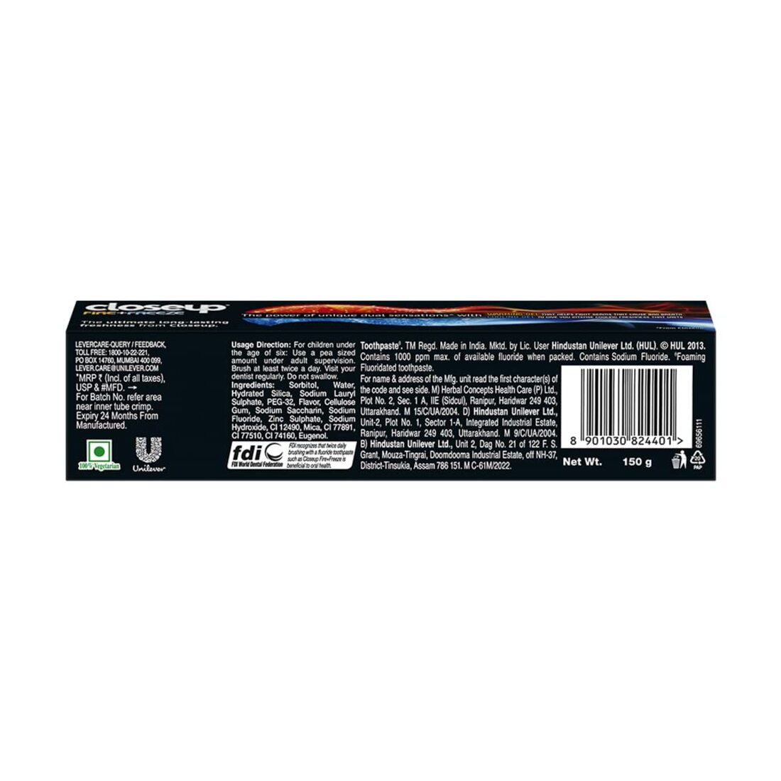 Closeup Fire+Freeze Toothpaste (150gm)(Pack of 2)