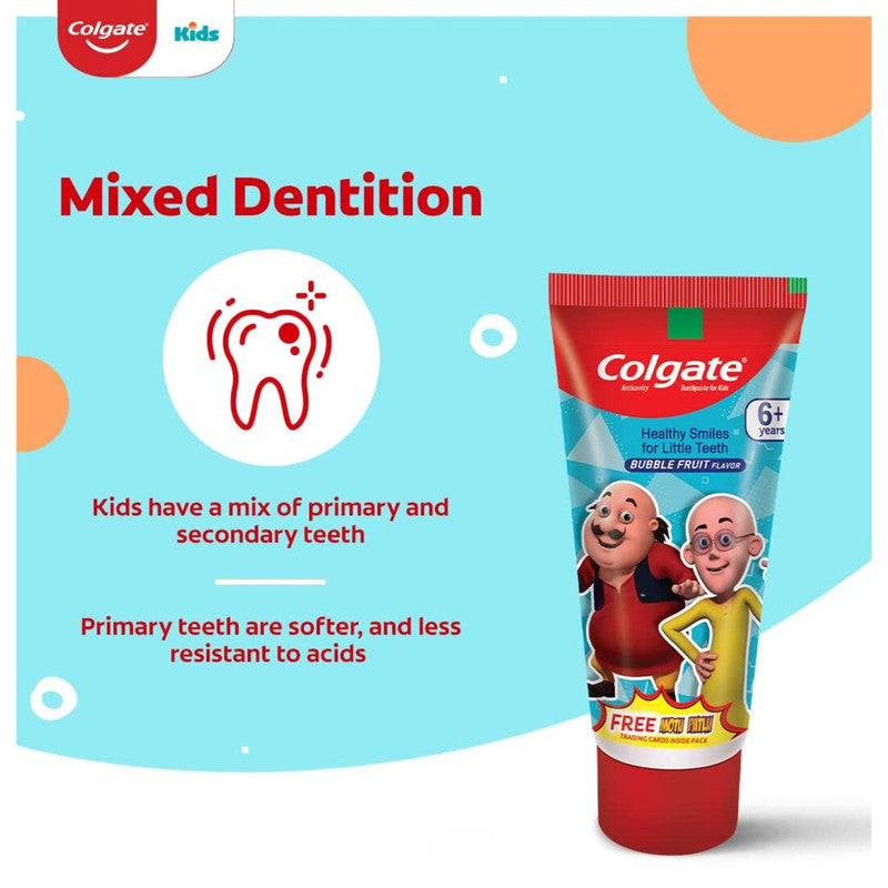 Colgate Bubble Fruit Motu Patlu Anticavity Kids Toothpaste 80g Pack of 2