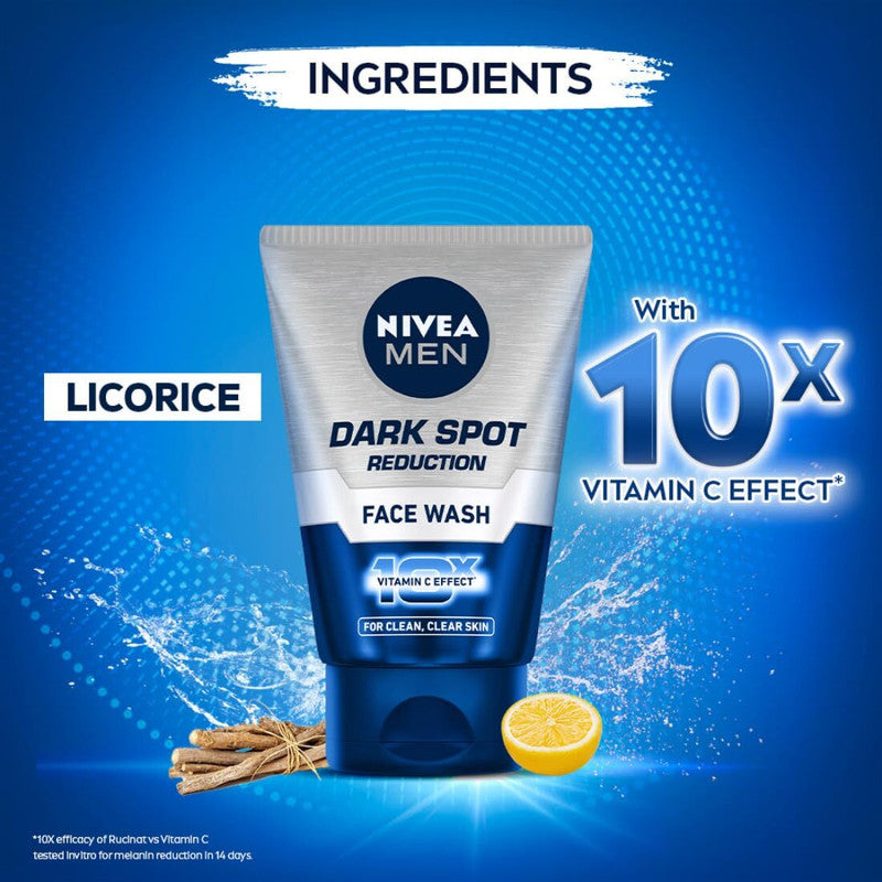 Nivea Men Dark Spot 10x Face Wash (100gm)(Pack of 1)