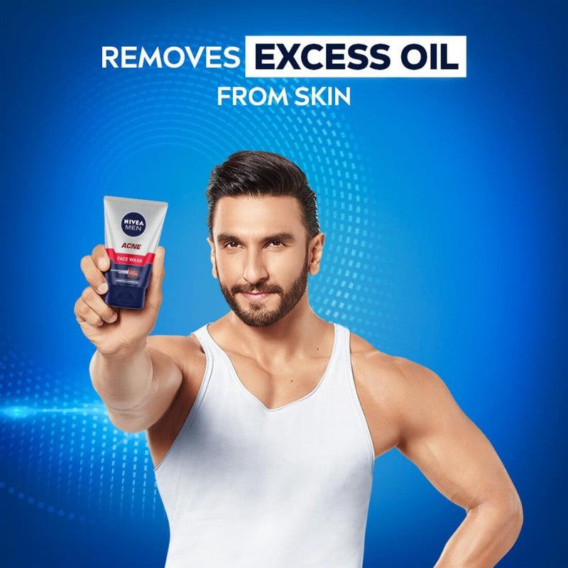 Nivea Men Acne Fights Dirt & Oil Face Wash 50g Pack of 2