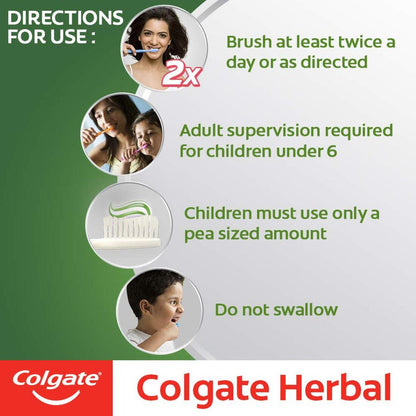 Colgate Herbal Anticavity Stronger Healthier Toothpaste 200g Pack of 2