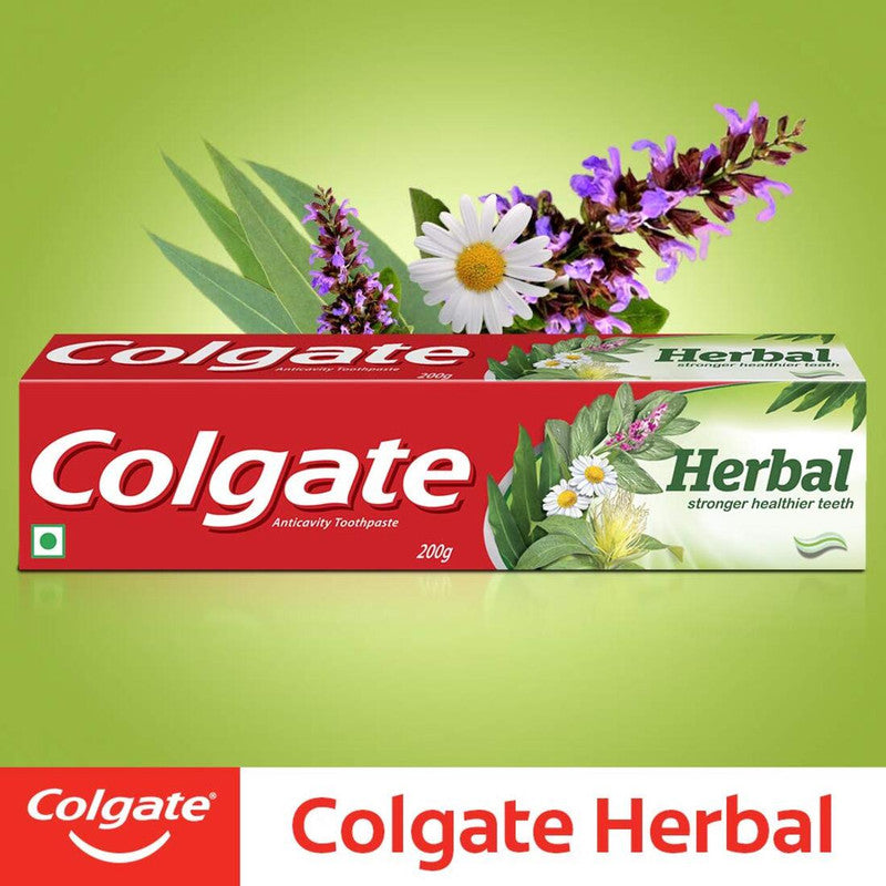 Colgate Herbal Anticavity Stronger Healthier Toothpaste 200g Pack of 2