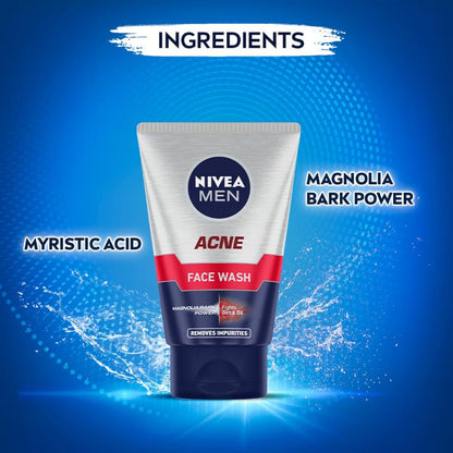 Nivea Men Acne Fights Dirt & Oil Face Wash 50g Pack of 3