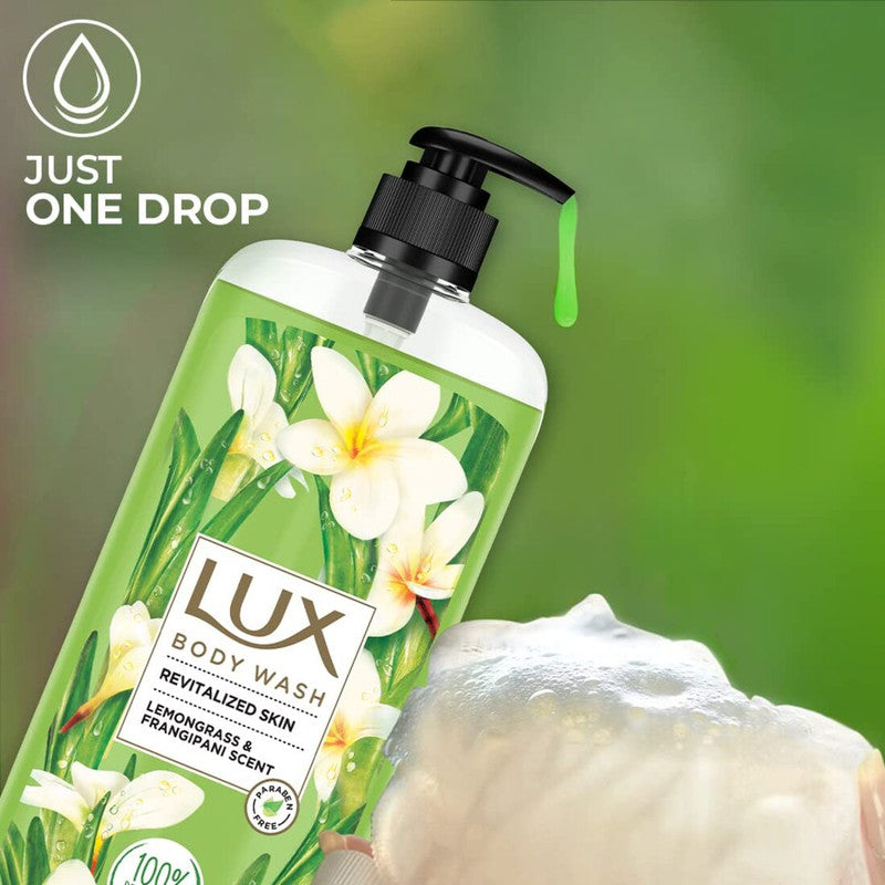 Lux Revitalized Skin Lemongrass & Frangipani Scent Body Wash 750ml Pack of 2