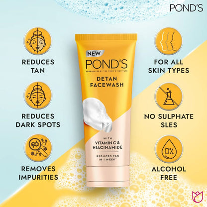 Ponds Detan With Vitamin C & Niacinamide Face Wash 50g Pack of 4